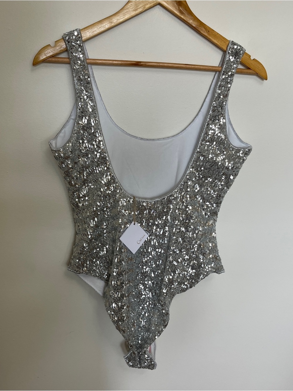 OSEREE Sequin One Piece Swimsuit In Silver Size XL NWT - Picture 4 of 7